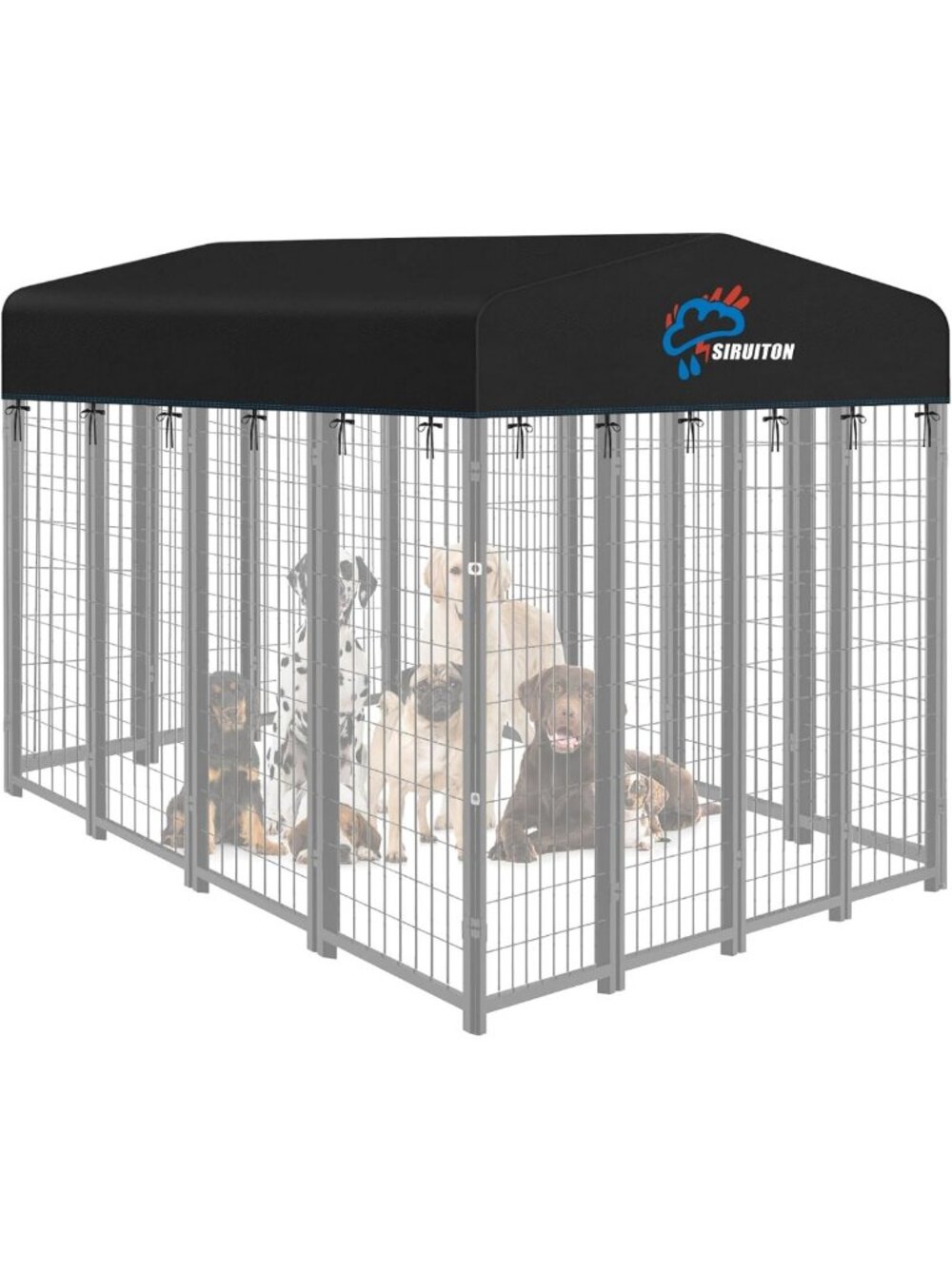 Heavy Duty 10x10FT Outdoor Dog Kennel Cover - Waterproof Sun/Rain Shade